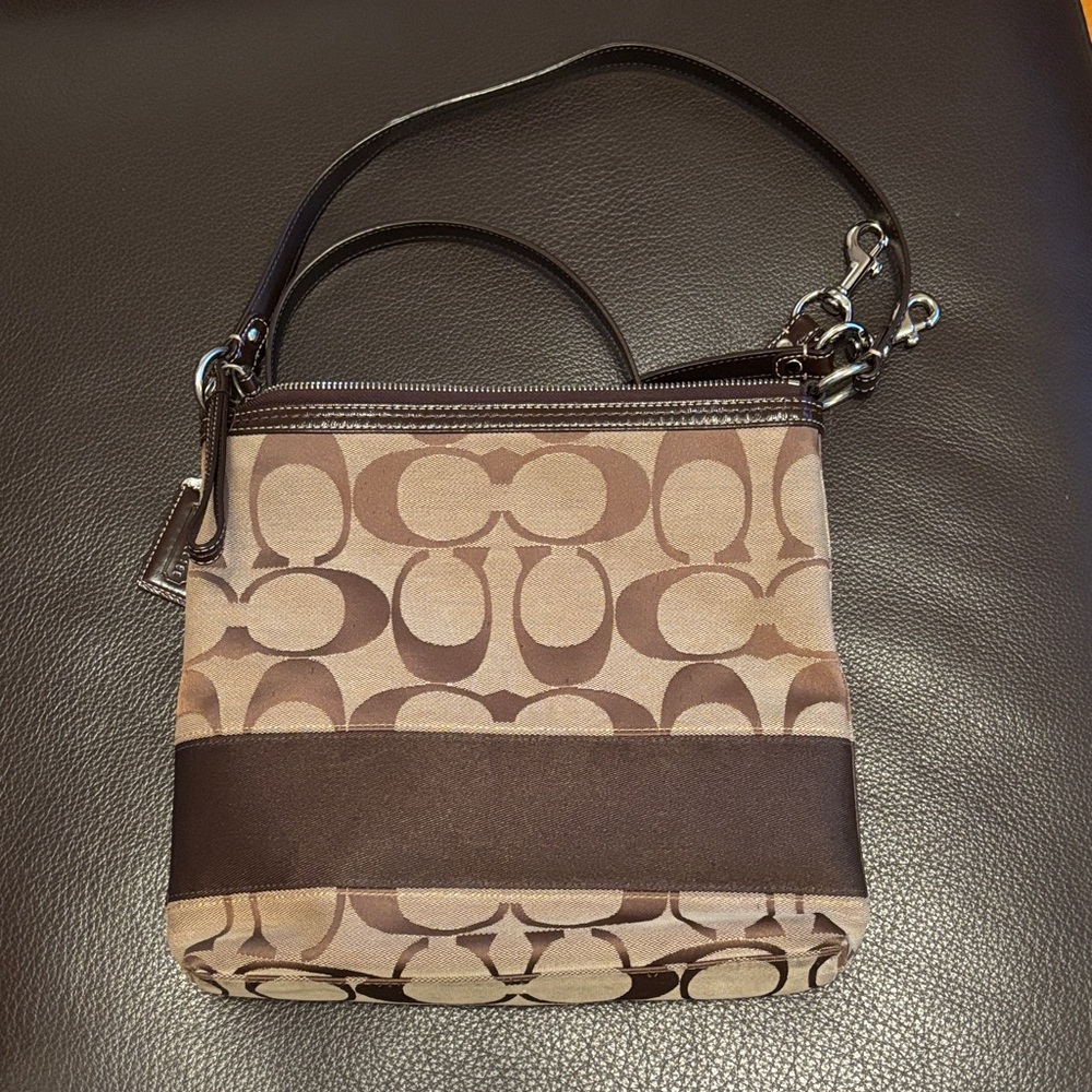 Coach Brown and Tan Crossbody Bag